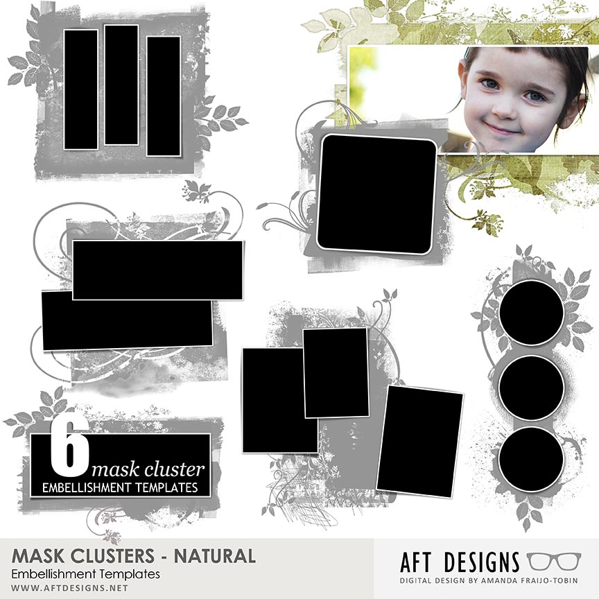 Embellishment Templates - Mask Clusters - Natural