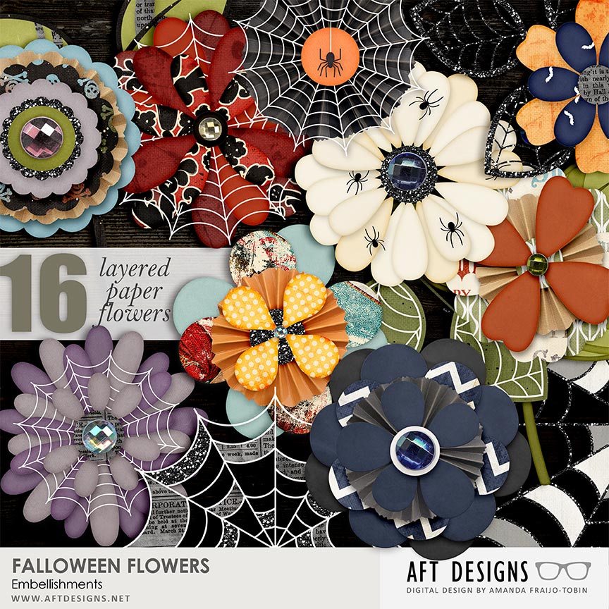 Falloween Flower Embellishments