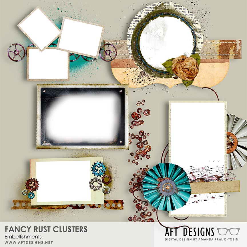 Fancy Rust Cluster Embellishments