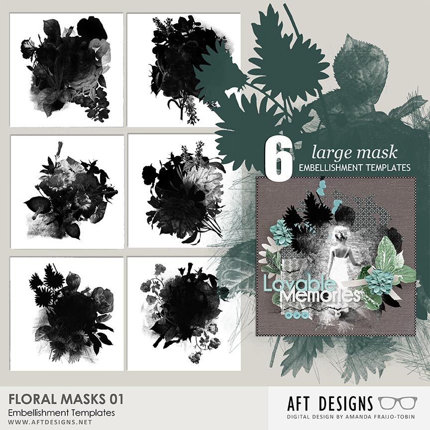 Embellishment Templates - Floral Masks 01