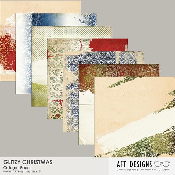 Glitzy Christmas - Collage Papers