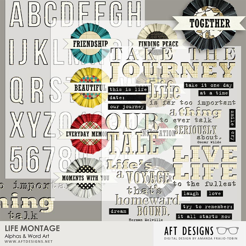 Life Montage Alpha & Word Art