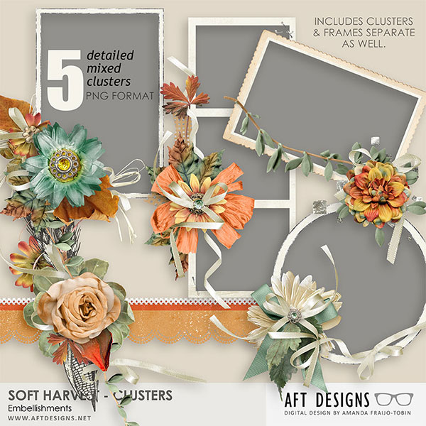 Soft Harvest Cluster Frame Embellishments