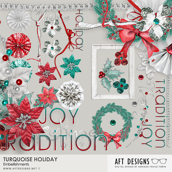 Turquoise Holiday Embellishments