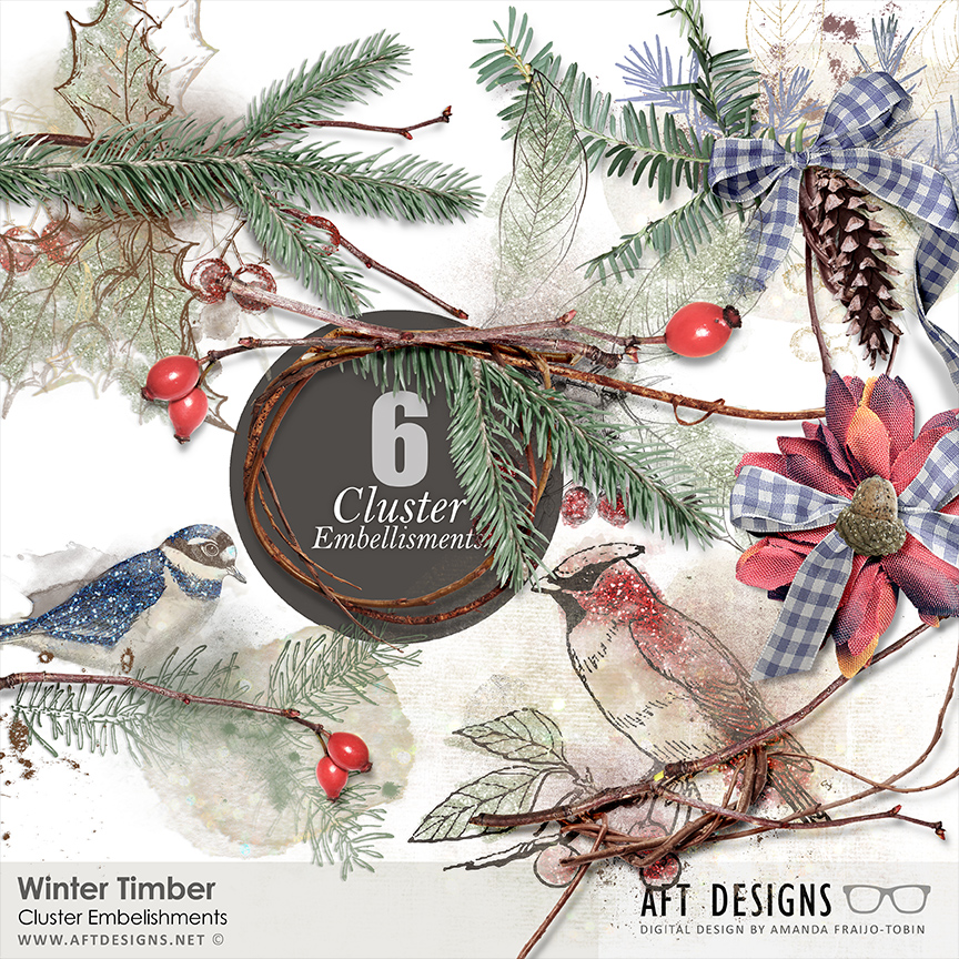 Winter Timber Cluster Embellishments