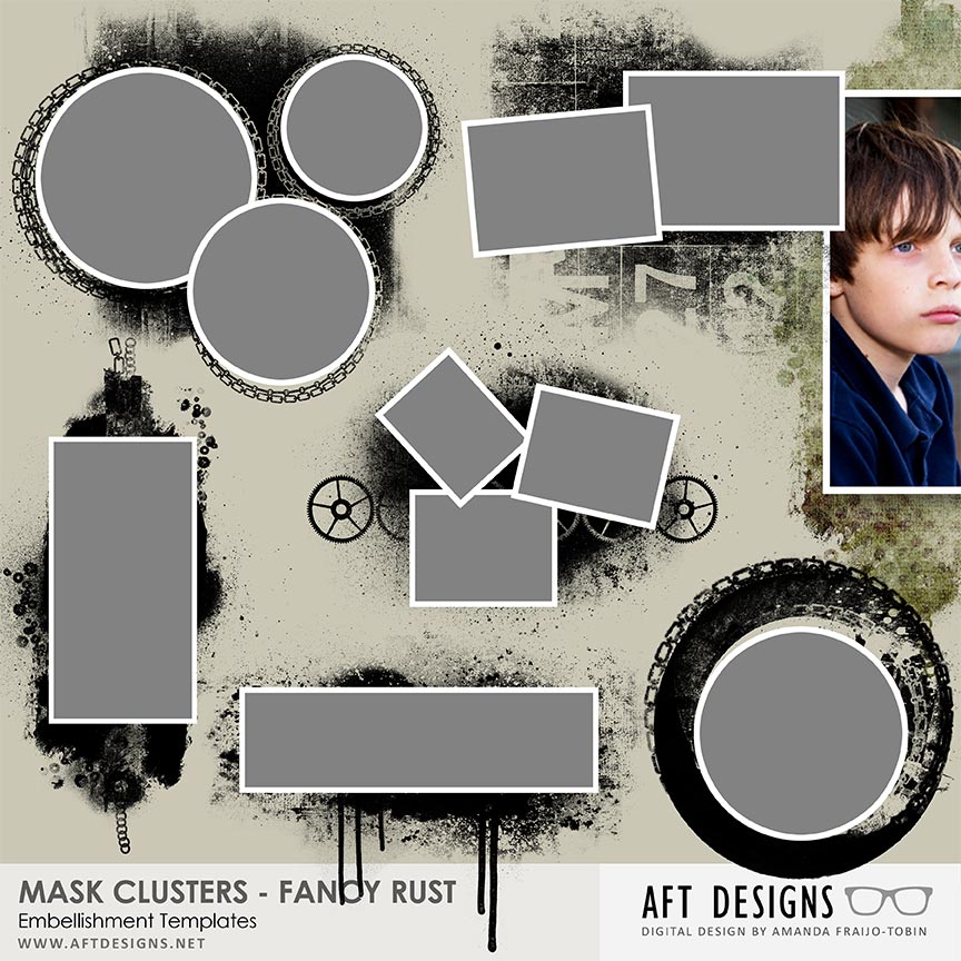 Embellishment Templates - Mask Clusters - Fancy Rust