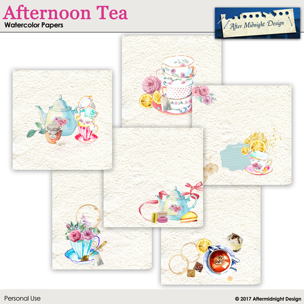 Afternoon Tea Watercolor Papers