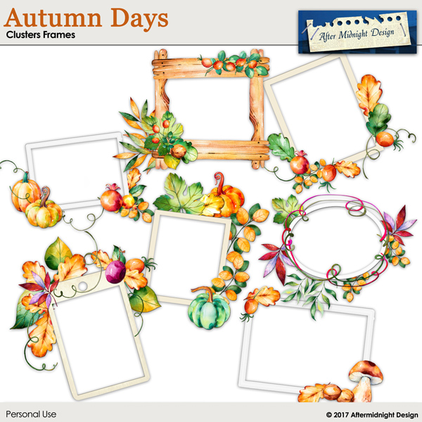 Autumn Days Cluster Frames