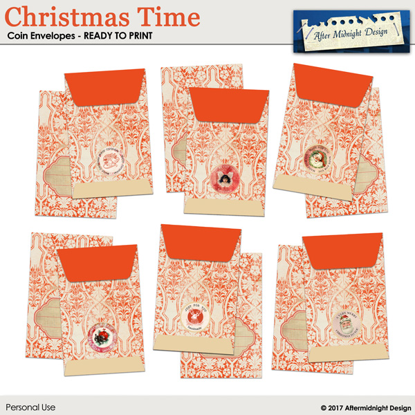 Christmas Time Coin Envelopes