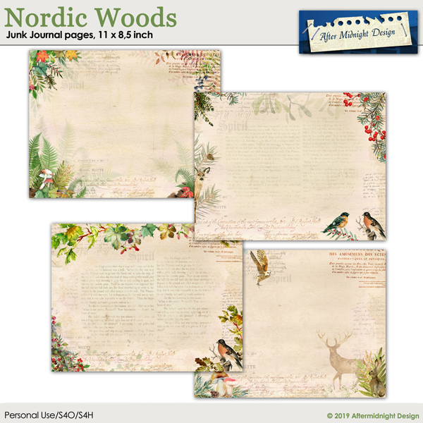 Nordic Woods Junk Journal Pages