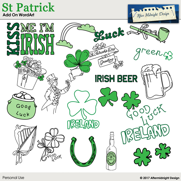 St Patrick Add-On Word Art