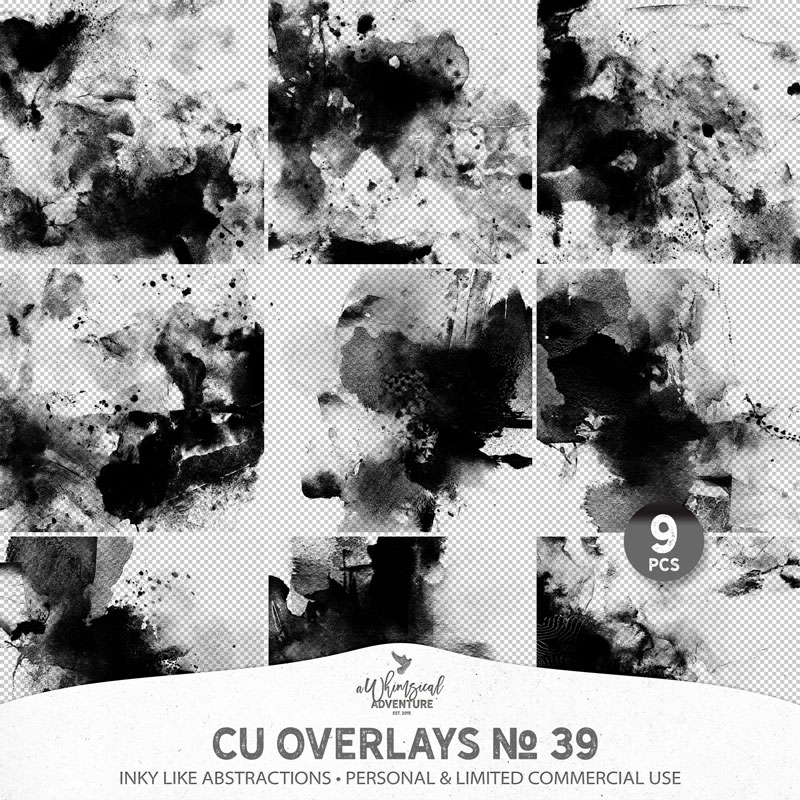 CU Overlays No 39 Inky Like Abstractions
