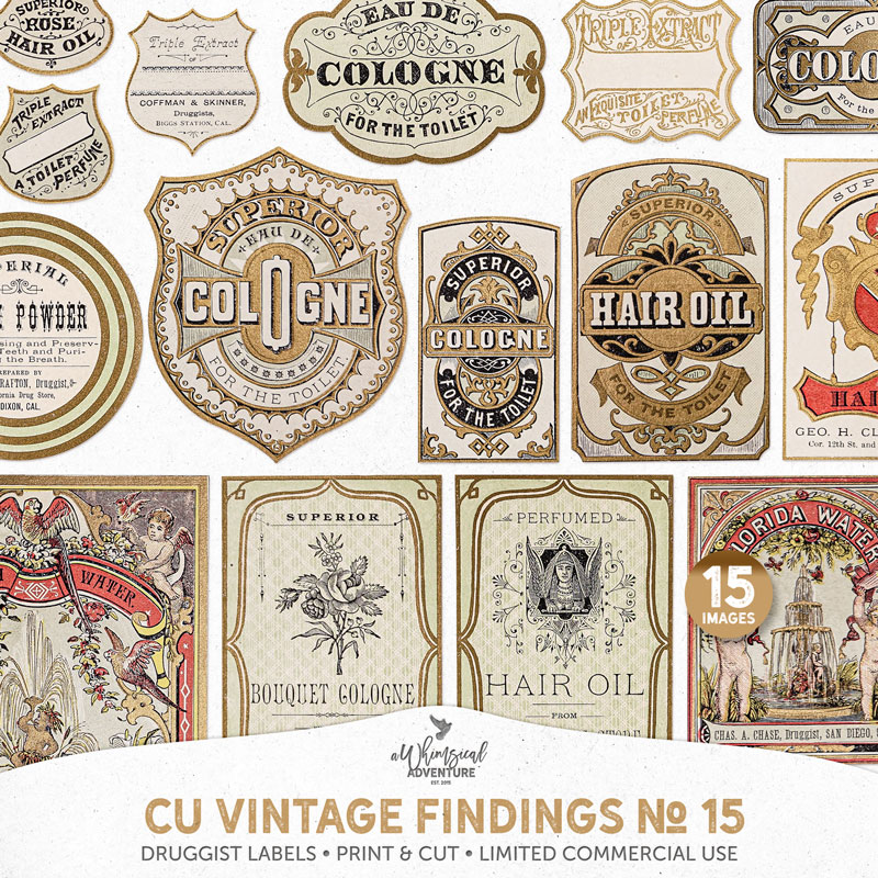 CU Vintage Findings No 15 Druggist Labels