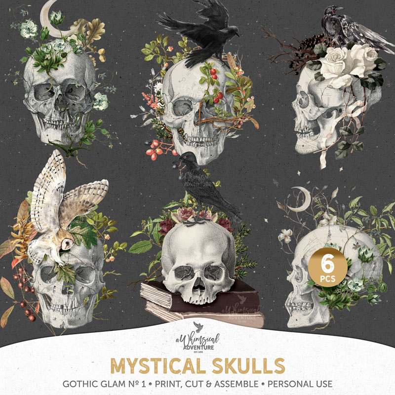 Gothic Glam No 1 Mystical Skulls