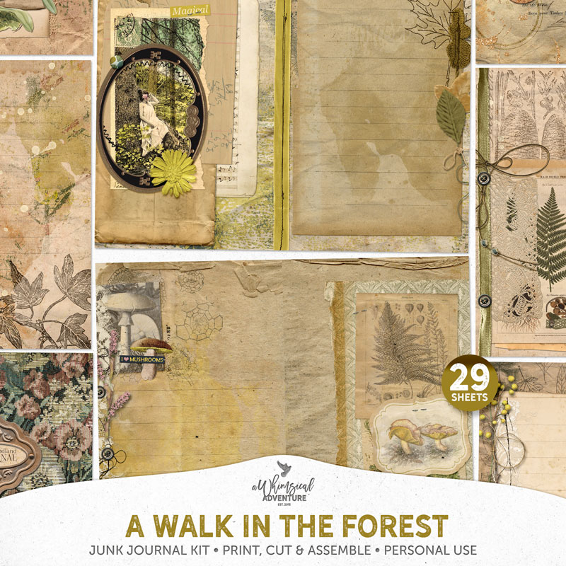 A Walk In The Forest Junk Journal Kit