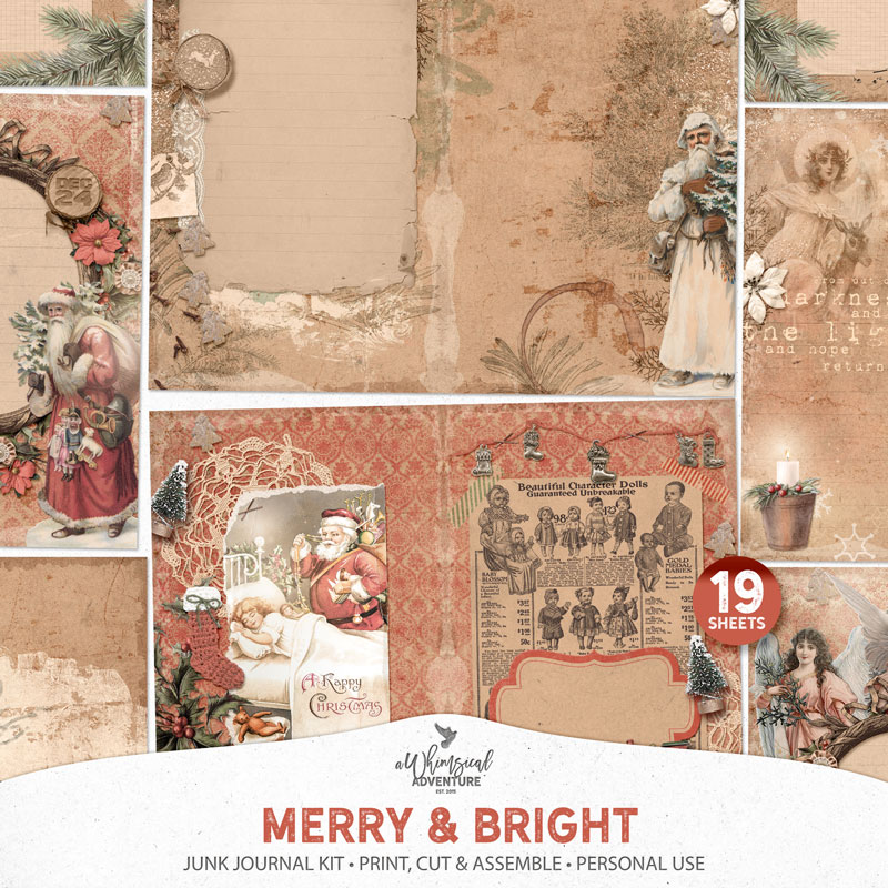 Merry And Bright Junk Journal Kit