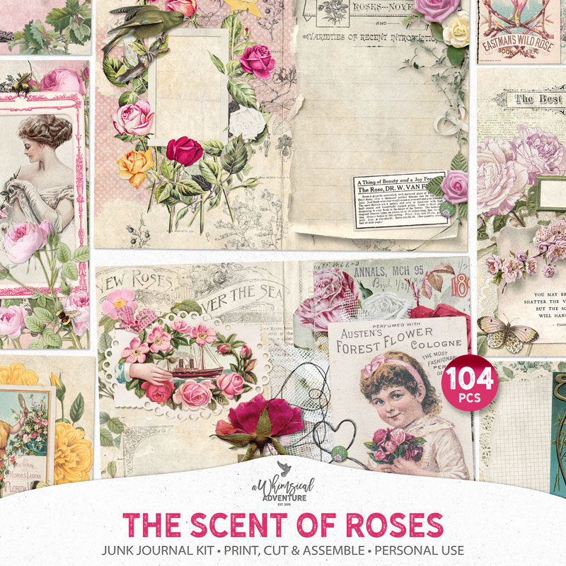 The Scent Of Roses Junk Journal Kit