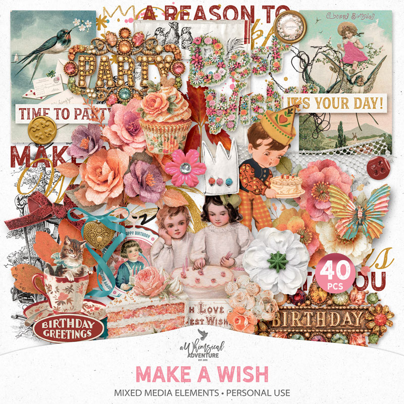 Make A Wish Mixed Media Elements