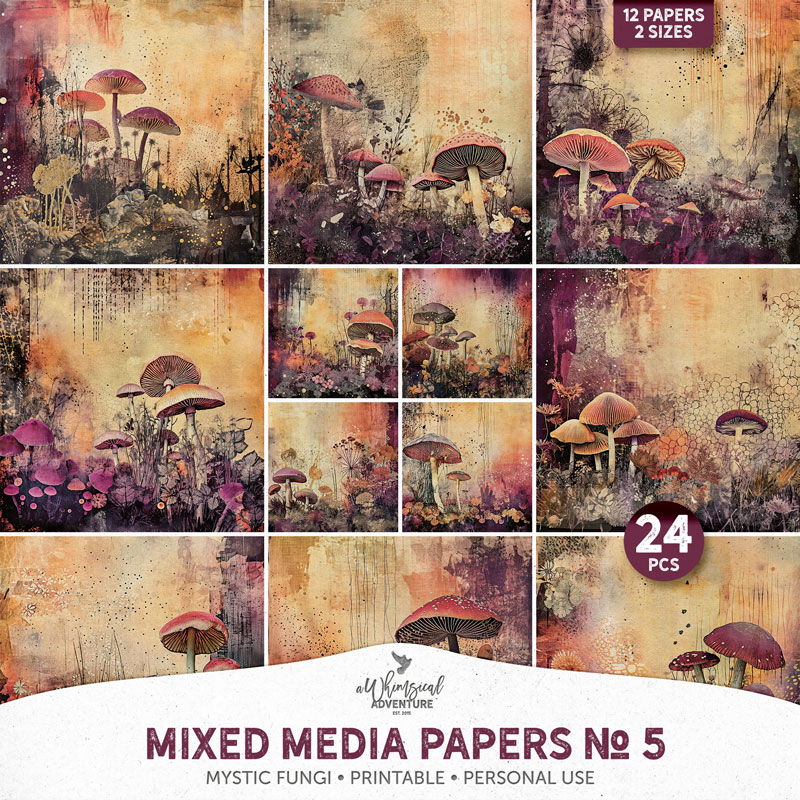 Mixed Media Papers No 5 Mystic Fungi