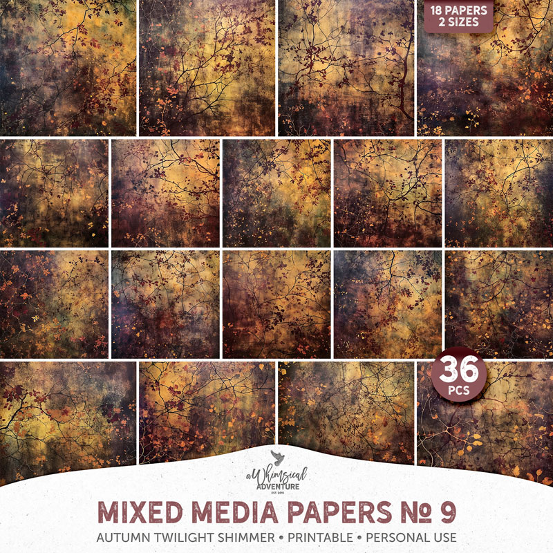 Mixed Media Papers No 9 Autumn Twilight Shimmer