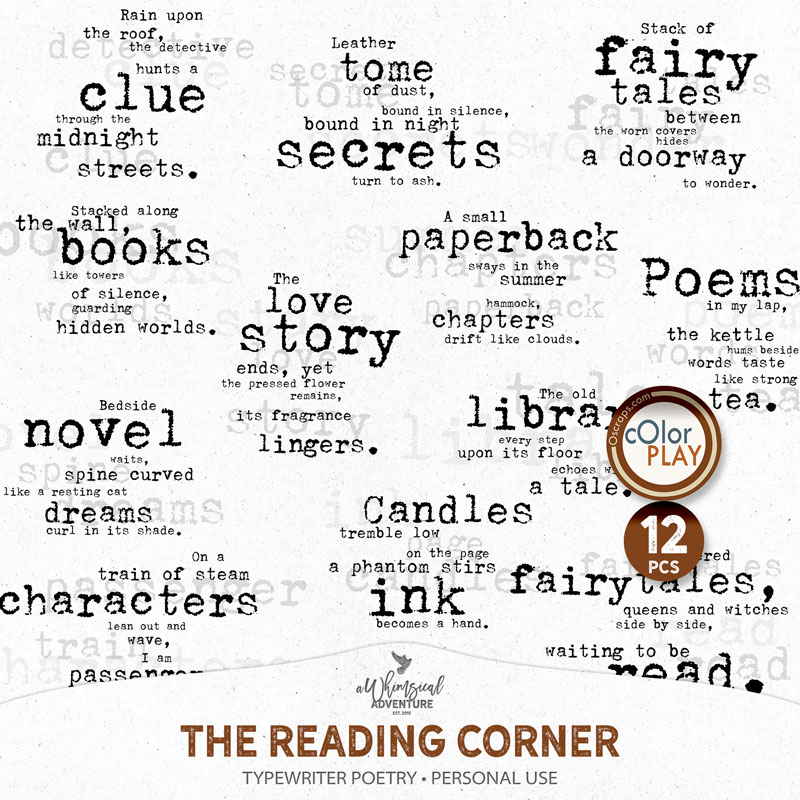 The Reading Corner Typewriter Poetry