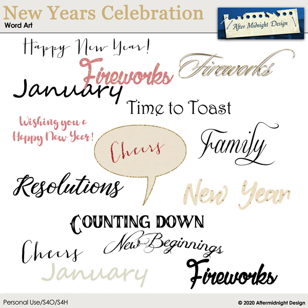 New Years Celebration WordArt