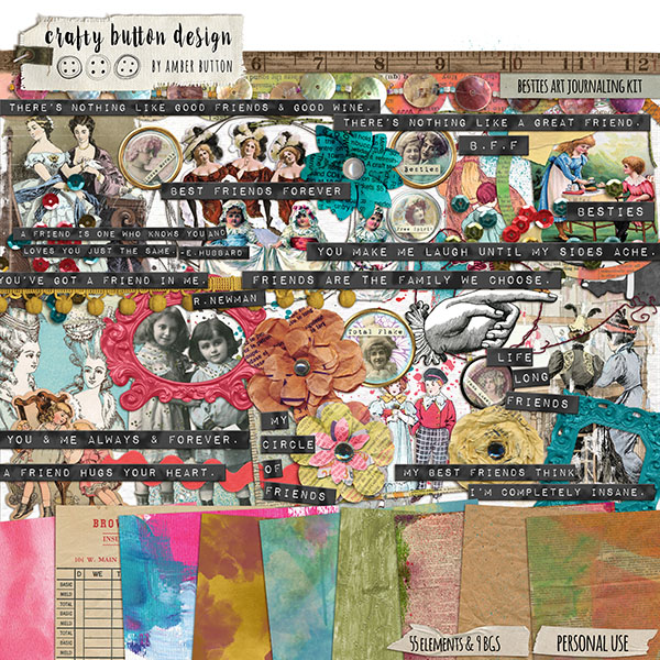 Besties Art Journaling Kit WITH FREE OVERLAY PACK!