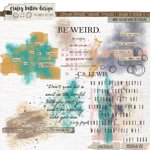 Born This Way Word Art Overlays