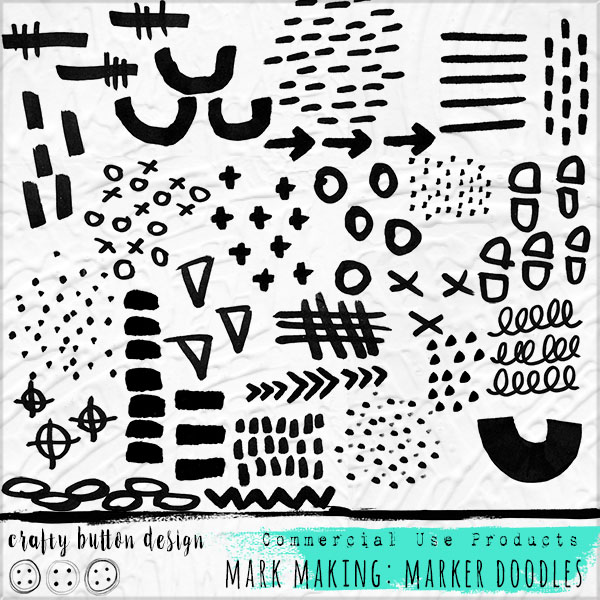 Mark Making: Marker Doodles Brushes for Commercial Use