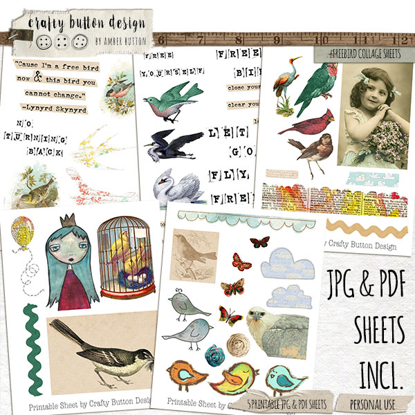 Free Bird Collage Sheets