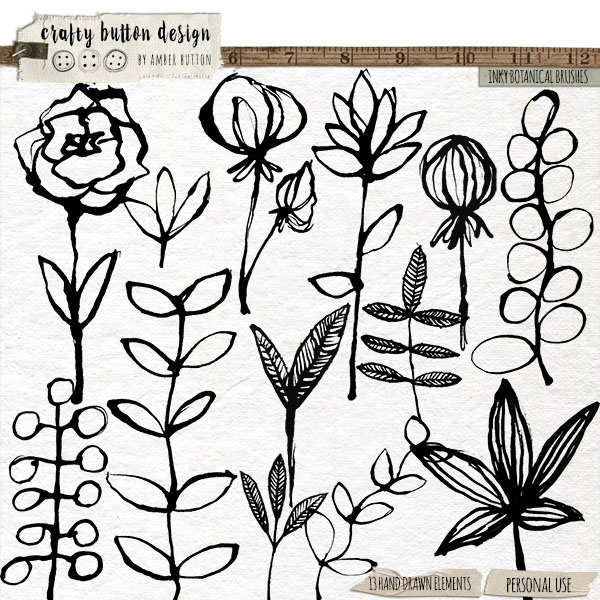 Inky Botanical Brushes