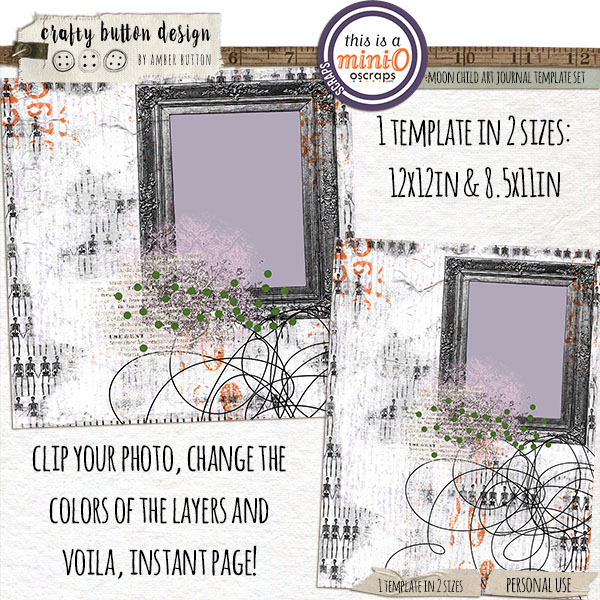 Moon Child Art Journal Template Set