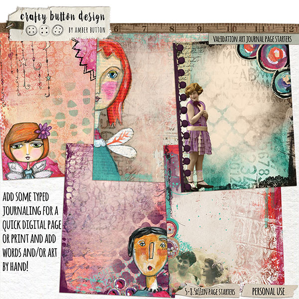 Validation Art Journal Page Starters(Collaboration with Courtney's Designs)