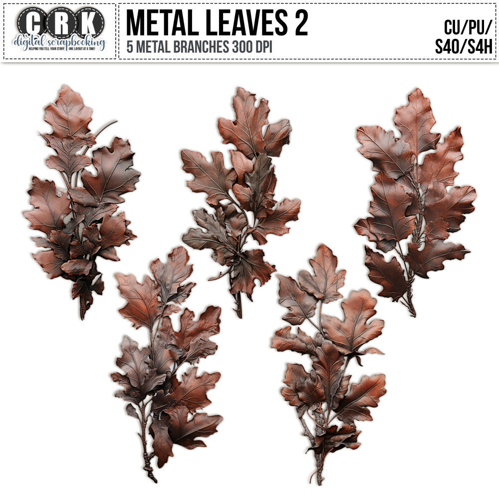 (CU) Rusty Metal Leaves Set 2 by CRK  