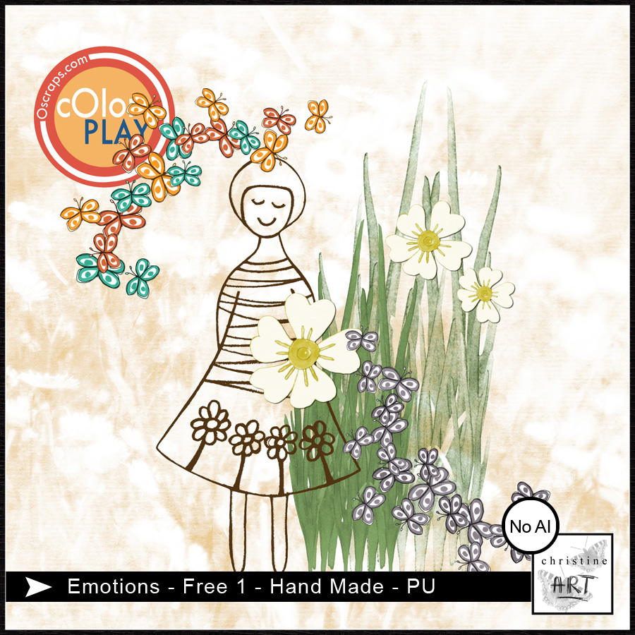 Emotions Free 1 hand drawn by Christine Art 