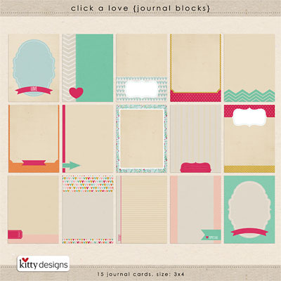 Click A Love Journal Cards by Kitty Designs