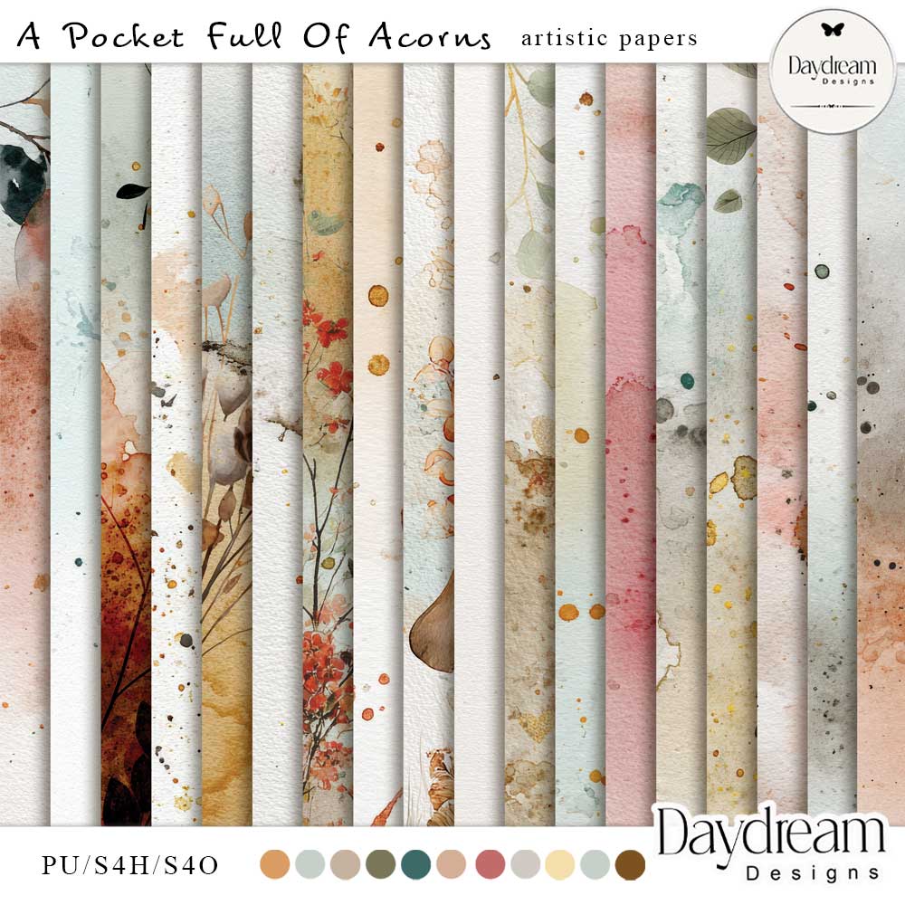 A Pocket Full Of Acorns Artistic Papers by Daydream Designs 