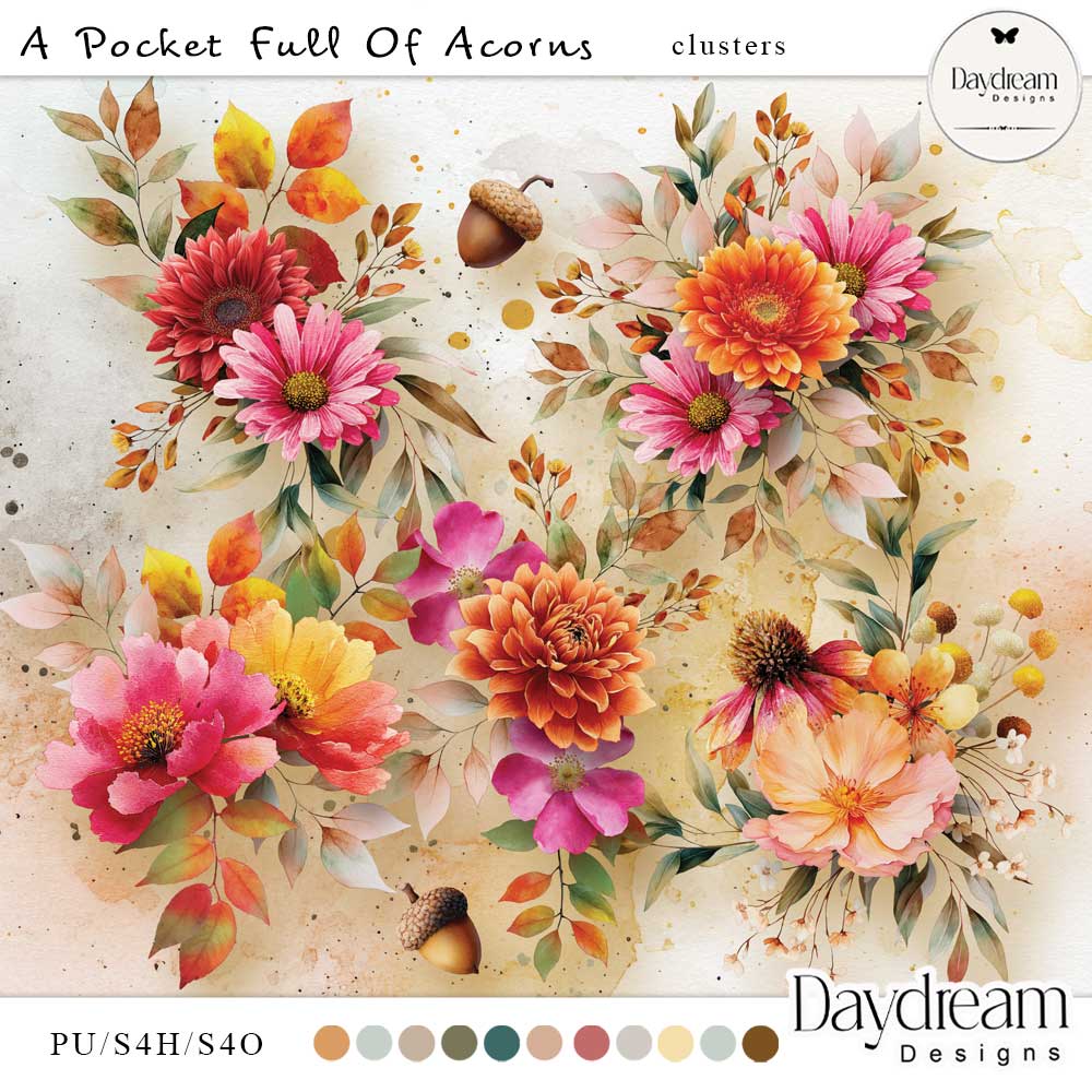 A Pocket Full Of Acorns Clusters by Daydream Designs  