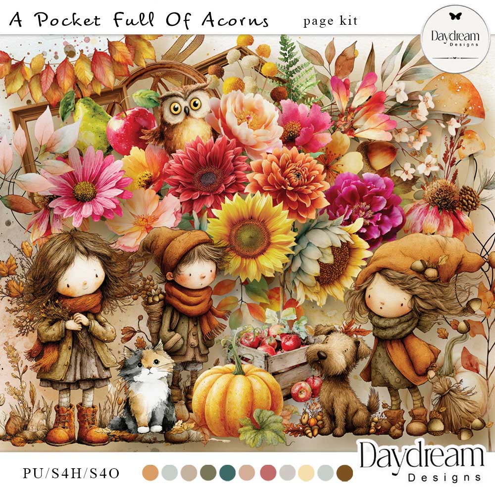 A Pocket Full Of Acorns Page Kit by Daydream Designs   