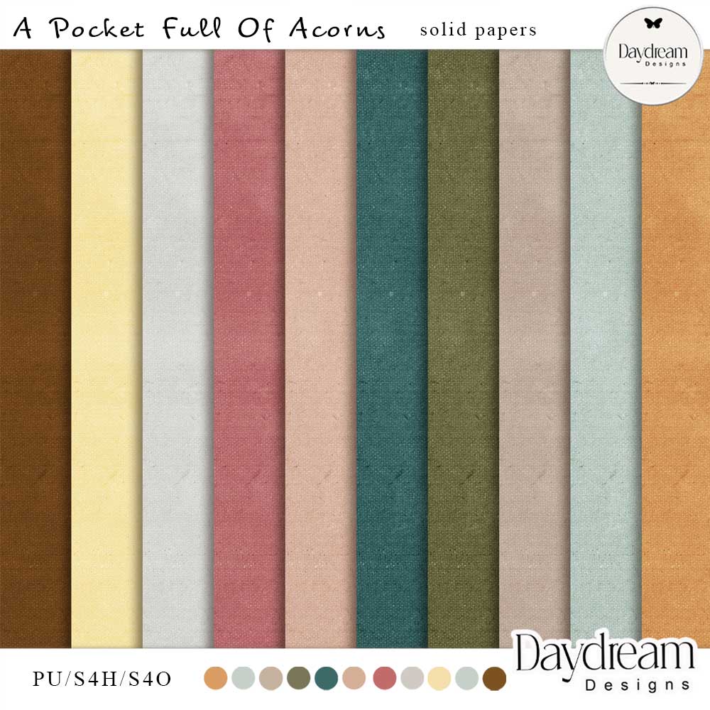 A Pocket Full Of Acorns Solid Papers by Daydream Designs