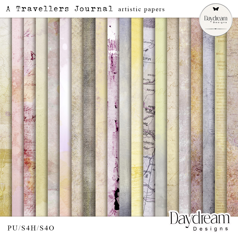 A Travellers Journal Artistic Papers by Daydream Designs 