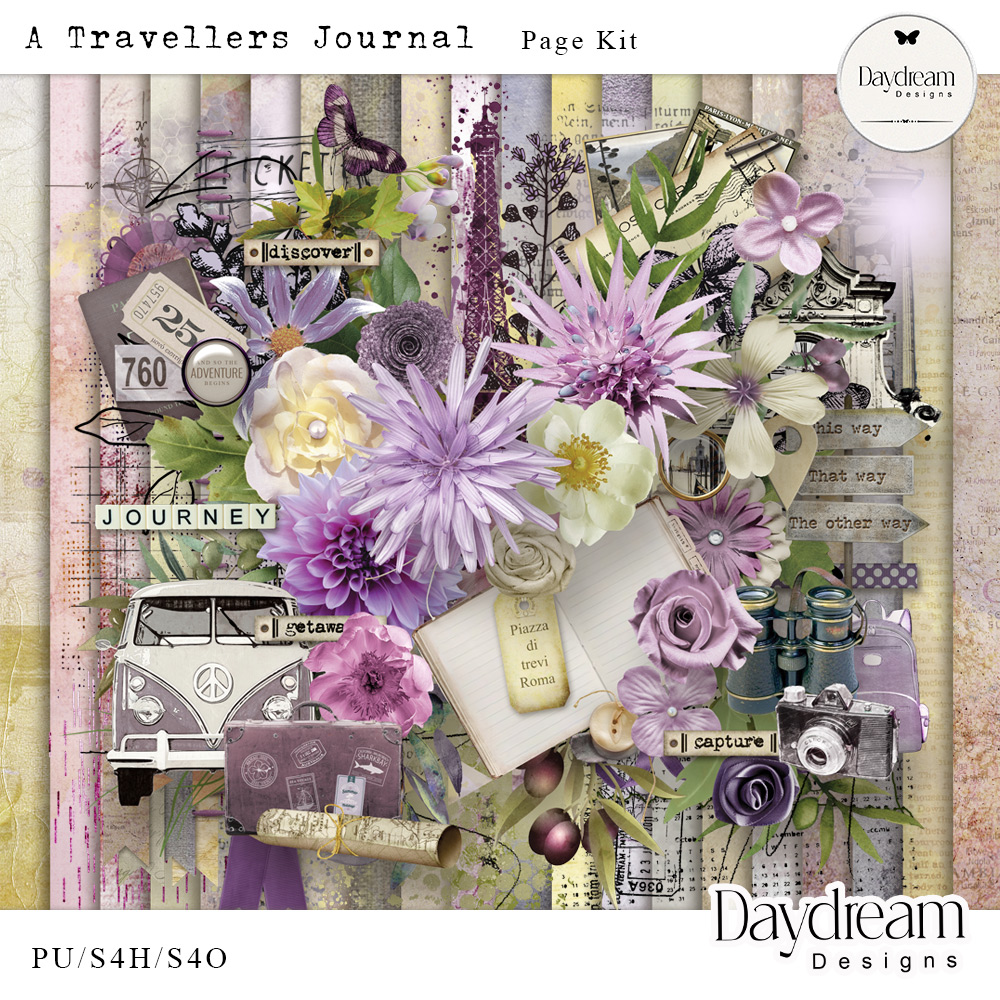 A Travellers Journal Page Kit by Daydream Designs   