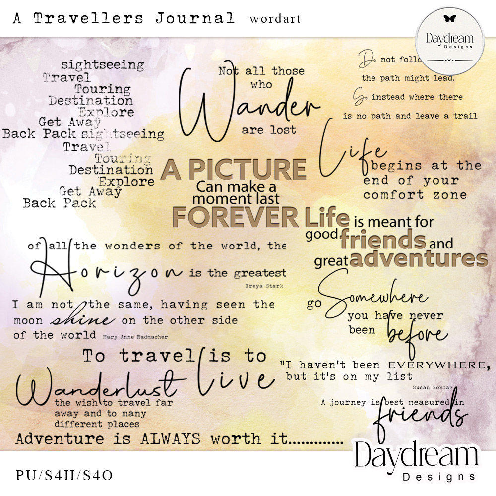 A Travellers Journal WordArt by Daydream Designs  