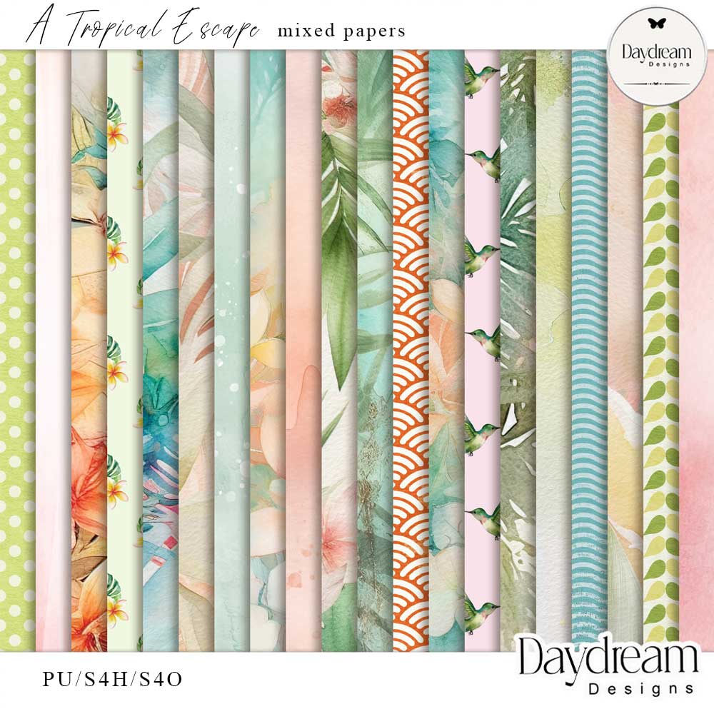 A Tropical Escape Mixed Papers by Daydream Designs 