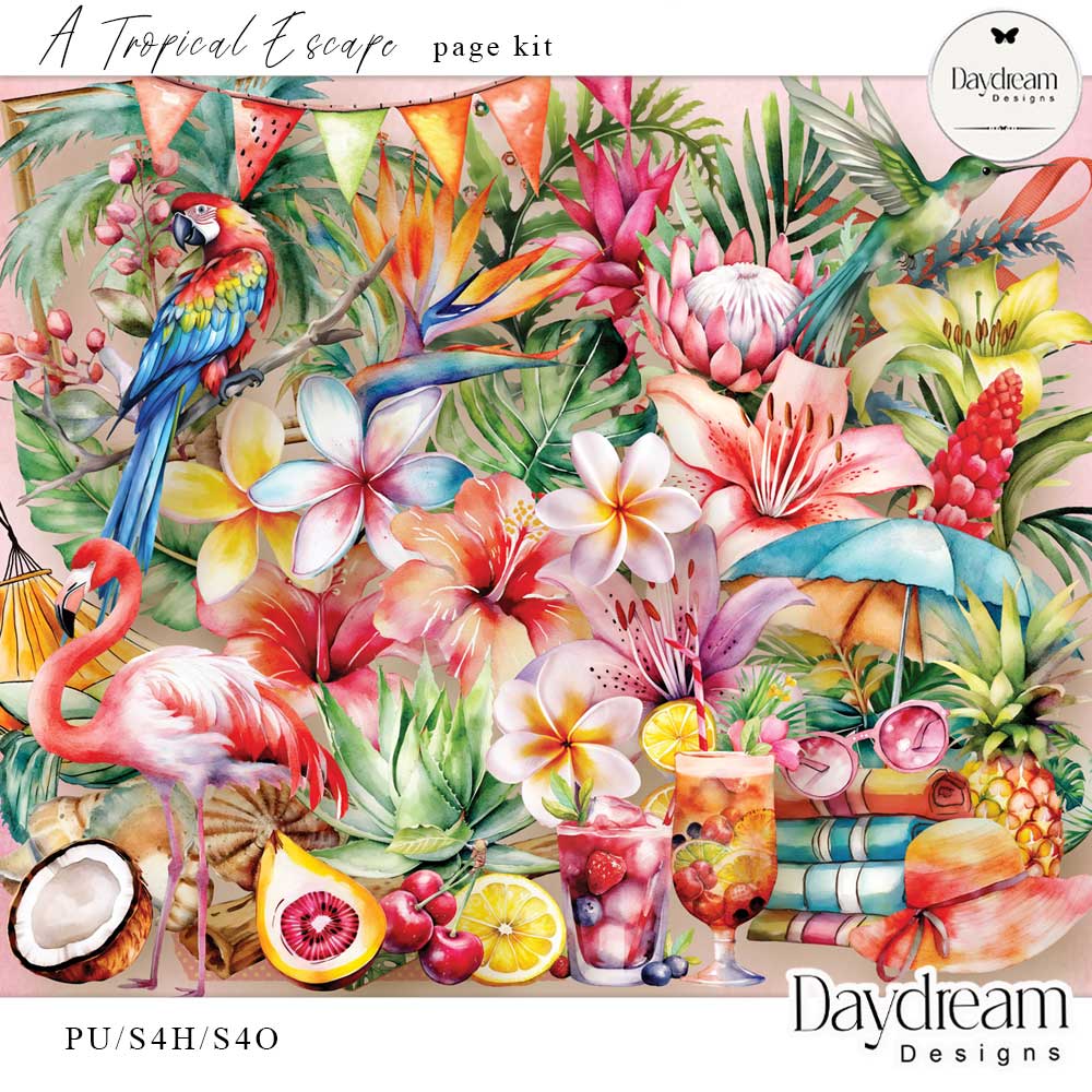 A Tropical Escape Page Kit by Daydream Designs     