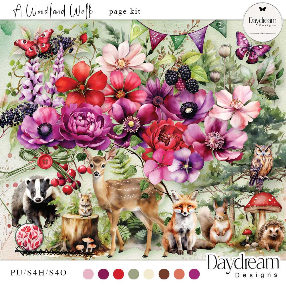 A Woodland Walk Page Kit by Daydream Designs    