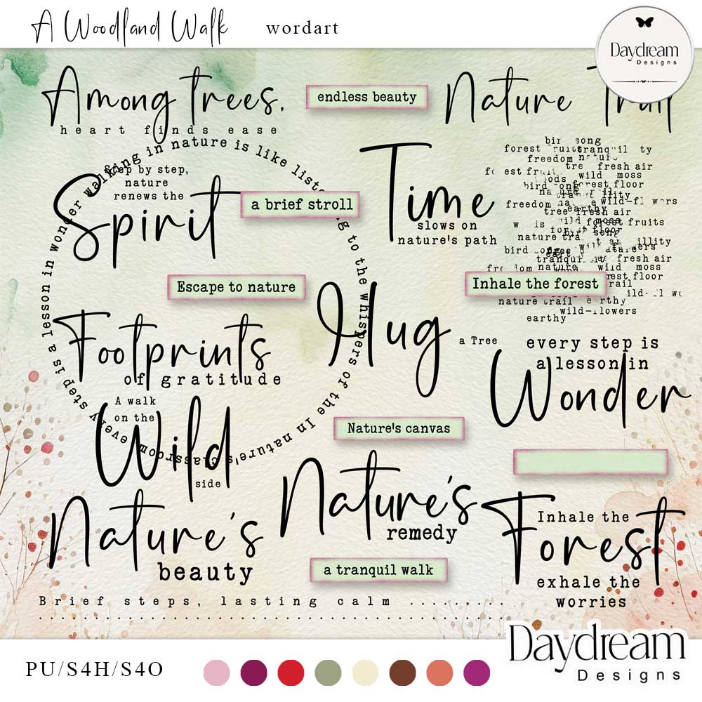 A Woodland Walk WordArt by Daydream Designs 