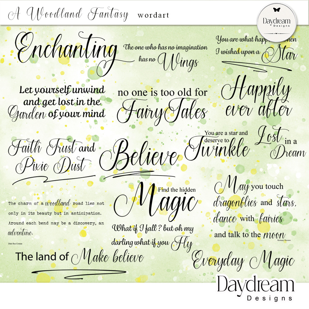 A Woodland Fantasy WordArt by Daydream Designs