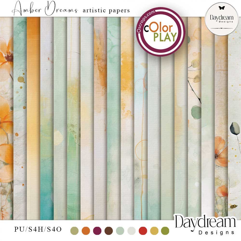 Amber Dreams Artistic Papers by Daydream Designs 