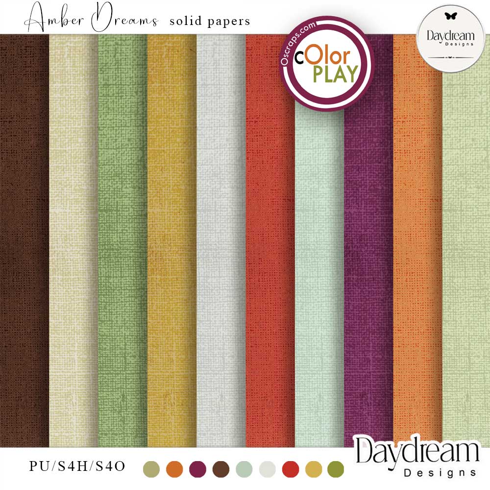 Amber Dreams Solid Papers by Daydream Designs